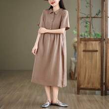 Women Midi Dresses - 咖色 - 查看 1