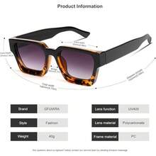 Square Men Women Fashion Thick Rectangle Glasses Shades Designer Style - Black Leopaed/Gradient Grey - View 6