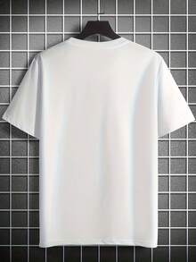 Camiseta de Hombre de Algodón de Manga Corta Estilo Impreso Cómoda y Agradable para la Piel Adecuada para Compras y Viajes Todo Forma - Blanco - Ver 2