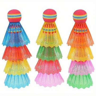 6pcs Colorful Creative Plastic EVA Rainbow Shuttlecocks, Training & Entertainment Badminton, Lightweight & Easy To Track, Suitable For Outdoor And Indoor Sports, Complete Badminton Set, Indoor Professional Sports Badminton, Super Elastic Badminton (Random Color), Suitable For Indoor And Outdoor Sports, Outdoor Play, Suitable For All Level Players, Sports Training Equipment | Fun Design | Nylon, Essential Sports Gear For Sports Enthusiasts, Suitable As Valentine's Day And Father's Day Gifts