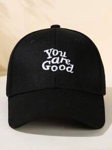 Gorra de béisbol negra y blanca de uso diario bordada con "Eres bueno"