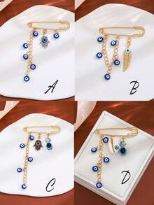 1 枚银色水钻花朵胸针防眩光套装胸针领饰