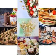 20/50/100/200pcs Set 4.7 Inch Gold Pearl Bamboo Chopsticks, Fruit Picks, Heart Shaped Appetizer Toothpicks, Suitable For Burgers, Sandwiches, Cakes, Fruit Desserts, Party Supplies, Wedding Decoration
