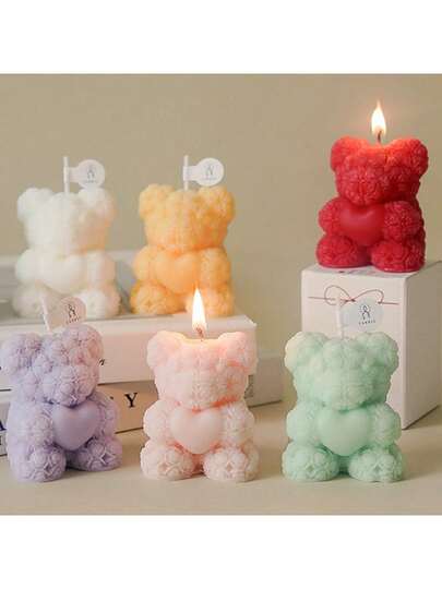 1 Nến thơm hình gấu hoa hồng sáng tạo dễ thương, trang trí nhà cửa, hương thơm cao cấp, quà tặng sinh nhật, nến thơm nữ thần, thích hợp để trang trí nhà cửa, đám cưới, quà tặng ngày lễ tình nhân, quà tặng sinh nhật, trang trí Giáng sinh, mùa tốt nghiệp