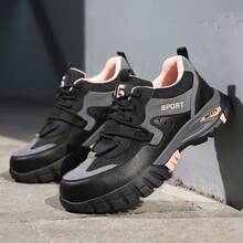 女士安全鞋，徒步系列，防挤压，防刺穿，10KV绝缘，复合鞋头，黑色和粉色，时尚，美观，透气，功能性工作鞋（鞋码为中国尺码，请注意国际换算！鞋子偏大，请选择小一码）（迷彩鞋底颜色为正常现象） - 西瓜粉 - 查看 6