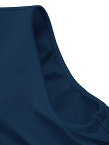 欧美优雅时尚女装乡村演唱会装夜店装女性感修身连衣裙高端前卫纯色一字肩收腰深V领派对舞会女士鸡尾酒会礼服婚礼宾客礼服女 - 寶藍色 - 查看 5