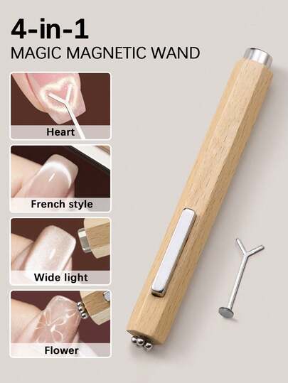 Beautizon Nailartlab 1pc/2Pcs 4 In 1 Strong Cat Eye Gel Nail Magnets, Multi-Function UV Gel Polish Flower Nail Art Tools Magnetic Sticks For Home Salon Manicure DIY,Nail Supplies,Nail Tools,Nail Art Tools,Back To School,Nails,Nail Tools For Press On Nails,Manicure Pedicure Tools