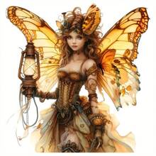 Steampunk Fairy Heat Transfer Stickers - Fun Iron-On Decals For T-Shirts And Hoodies, Unique Clothing Decoration For Teens, Heat Press Patches