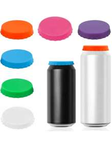 2/4 Piezas de tapas reutilizables a prueba de fugas para mantener las bebidas frescas, tapas de sellado de bebidas, tapas a prueba de fugas, tapas a prueba de salpicaduras, accesorios para bebidas para bebidas carbonatadas, jugos y latas de refrescos, excelentes para parrilladas al aire libre, picnics, campamentos y uso diario