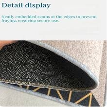 This Large, Modern, Luxury Spiral Circular Line Art Floor Mat Is Crafted From Crystal Velvet With A Rubber Bottom For Anti-Slip And Machine Washability. The Upgraded Thick And Dense Material Resists Fading, Making It Ideal For Living Rooms And Bedrooms. The Navy Blue And Gold Accents Are Perfect For Christmas, Thanksgiving, Easter, Mother's Day, Father's Day, And Other Holidays. Room Decor Bathroom Accessories Back To School Entryway Decor Bathroom Kitchen Decor - Multicolor - View 8