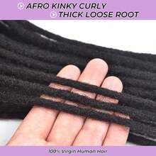 0.4 Cm Real Human Hair Dreadlock Extensions 8 Inch 30/60 Strands Full Handmade Permanent Locs Soft Natural Black Dreads Extensions For Men Women ,Can Be Dyed Bleached Curled - Natural Black - View 5