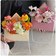 1pc珍珠链手持花盒、信封花盒、情书花盒，适用于节日鲜花包装、母亲、恋人、亲戚生日礼物、婚礼派对、毕业季、周年派对 - 彩色 - 查看 8