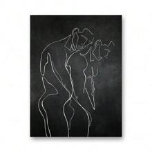 1pc/3PCS Wall Arts Posters Optional Frame Modern Wall Art Canvas Painting Bedroom Home Decoration Gay Gift Poster Men Kiss Embrace Love Prints Abstract Lines Simple