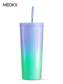 24oz Insulated Tumbler With Lid & Straw, Stainless Steel Vacuum Insulated Water Bottle, Keeps Hot/Cold For 24 Hours, 100% Leak-Proof, Fits Car Cup Holder - Violet Purple - View 2