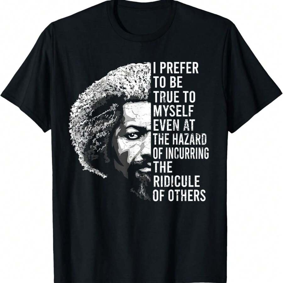 Camiseta Vintage de la Historia Negra del Mes de la Historia Negra con Cita de Frederick Douglass - Negro - Ver 1