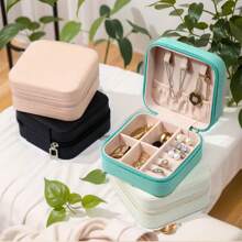 1 pezzo Scatola portaoggetti gioielli, organizer gioielli, scatola portaoggetti da viaggio, scatola per il trucco, regalo per donne, scatola per collane anelli gioielli, scatola portatile per orecchini e gioielli, idea regalo per l'inizio della scuola
