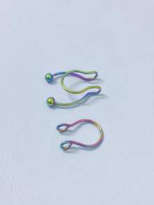 2 件/8 件金色仿鼻环无需穿孔假鼻环鼻袖夹鼻环无需穿孔鼻环 - 彩色 - 查看 16