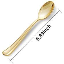48pcs Gold Mirror Finish Thick Spoons, Suitable For Home, Outdoor Picnic, Birthday Party, Friends Gathering, Wedding Banquet And More,School Supplies