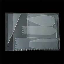 9 Pcs/Set Cake Scraper Fondant Mousse Cream Spatula Edge Smoother Cupcake Cake Cutter Pastry Mold Baking Decorating Tools - Clear - View 5