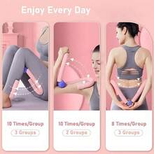 [ Pelvic Floor Muscle Trainer ] Home Kegel Trainer, Professional Level Leg/Hip Muscle Group Exercise, Yoga Shaping/Postpartum Repair/Core Strengthening Three In One, Ergonomic, Comfortable, Non Slip, Silent Design, Essential For Home Fitness - Hồng - Xem 4