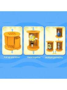 SpongeBob SquarePants Blind Box Building Blocks Toy, Cute Cartoon Action Figure With Storage Base,Cartoon Character Desk Decor & Collectibles