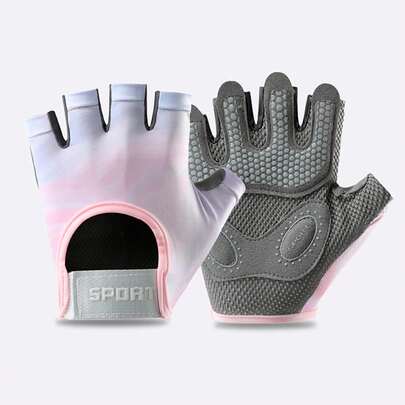 1 Đôi Găng Tay Thể Thao Mới, Chống Trượt, Hấp Thụ Sốc, Chống Mòn, Ngăn Ngừa Vết Chai, Dành Cho Nữ, Găng Tay Nửa Ngón Tập Gym, Cử Tạ