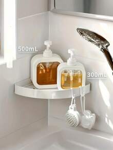 旅行友好型透明分配瓶非常适合洗手液、化妆品和洗发水分配塑料泵乳液瓶，沐浴露、洗发水、洗手液、皂液器分配器，浴室可再填充洗手液分配器和厨房水槽洗碗皂液器，带防水标签的液体皂液器，白色浴室返校 - 彩色 - 查看 4