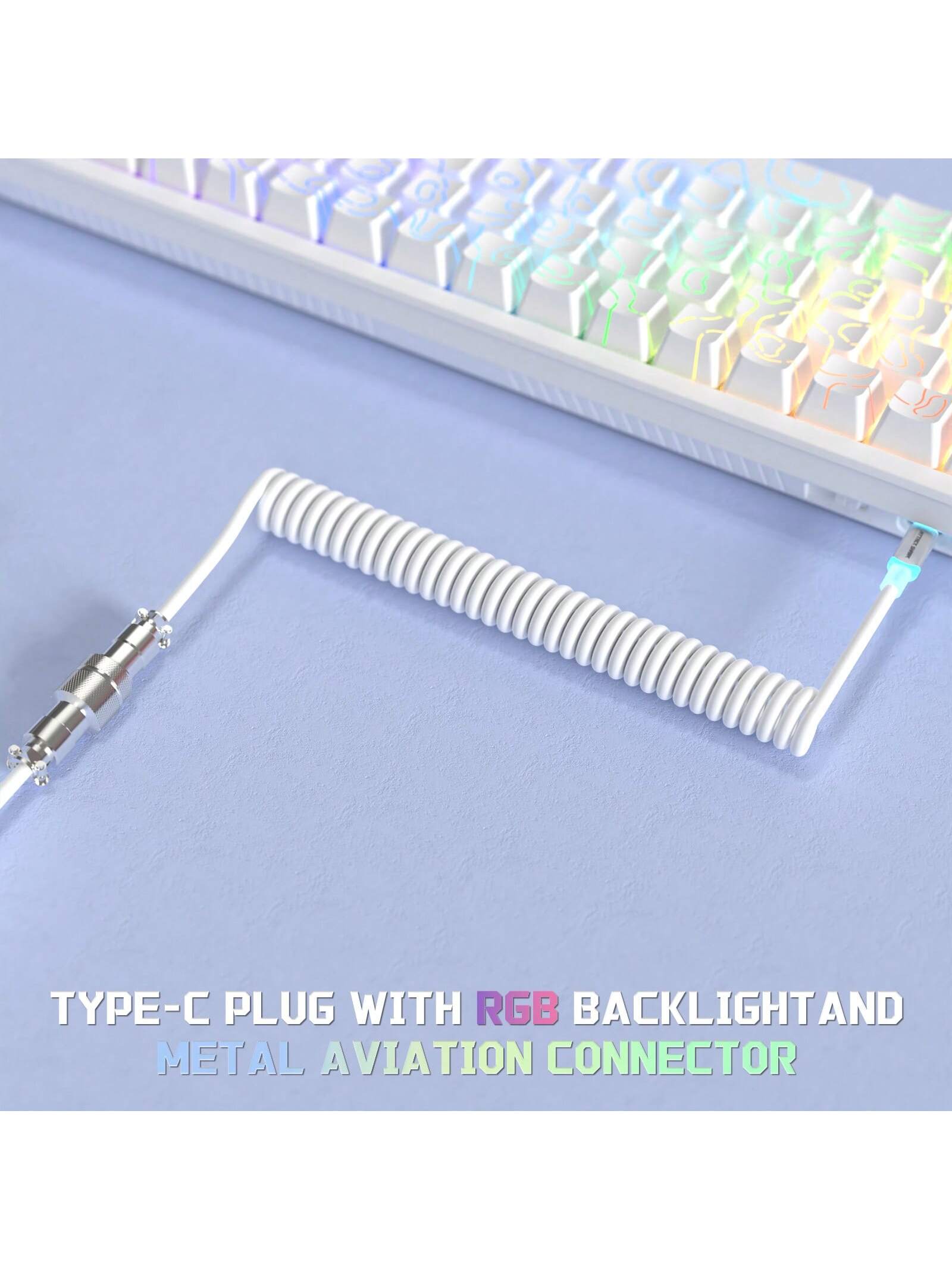 كابل لوحة المفاتيح الملفوف بالوان RGB فائقة C01 ،...