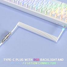 كابل لوحة المفاتيح الملفوف بالوان RGB فائقة C01 ، كبل طراز Aviator مخصص احترافي من USB-C لألعاب الكمبيوتر ، تصميم مزدوج مبطن مستقر ، من النوع C إلى USB-A فائق السرعة 2 م ، محول معدني قابل للفصل للاعبي الكمبيوتر