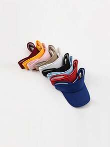 1 件纯色平檐男女通用棒球帽，百搭时尚休闲遮阳帽，适合春夏季，适合日常穿着、旅行、徒步旅行、钓鱼、露营、海滩派对等各种场合（帽檐线随机） - 彩色 - 查看 11