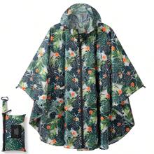 Women's Waterproof Hooded Rain Poncho-Plaid Pattern,Sportwear With Pockets & Zip Closure