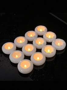 12个防水电池供电漂浮蜡烛灯：无焰电子蜡烛，适用于婚礼装饰、泳池派对和许愿灯。Ins风LED漂浮水灯可用作拍照道具、生日装饰、香薰灯、应急灯和防水灯。