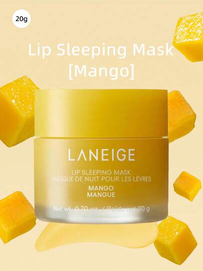 Laneige K-Beauty 20g 唇部睡眠面膜，滋养、保湿、维生素 C、穆鲁穆鲁油和乳木果油、抗氧化剂、脱皮、干燥的嘴唇、韩国化妆品、芒果