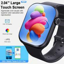 W&O Smartwatch 2.04 AMOLED HD Screen, IP67 Water-Resistant, BT Calling, Wireless Charging, Ultra-Slim Bezel Design With Zinc Alloy & IML Frame, Android/IOS Compatible, Activity Tracker With Health Monitoring,Ideal For Women In Skirts,Dress