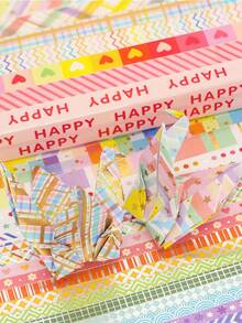 27 卷彩虹和纸胶带套装，金属箔和图案装饰纸胶带，适用于日记、计划、DIY 艺术、工艺品、剪贴簿、礼品包装返校 - 彩色 - 查看 7