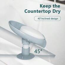 1 pieza Plato de jabón con forma de hoja con ventosa. Plato de jabón con forma de hoja con orificio de drenaje. Plato de jabón con ventosa, antideslizante, adecuado para ducha, baño, fregadero de cocina, accesorios de baño, decoración de baño del hogar, almacenamiento y organización del baño, decoración de otoño, decoración de vuelta al colegio, Navidad, regalo de Acción de Gracias (color aleatorio)