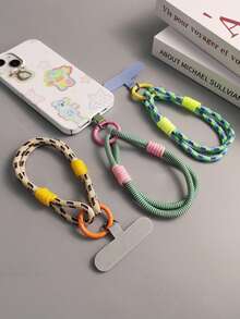 双股简约腕带，简约短手链挂绳，双层耐用防断防摔手机挂绳 - 彩色 - 查看 3