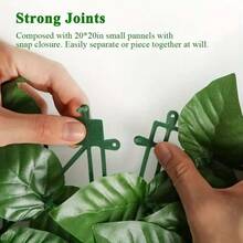 1片50*50厘米人造草墙，绿色塑料人造叶子面板，用于墙面装饰，人造叶藤，适用于花园、庭院、人造叶子家居装饰 - 綠色 - 查看 3