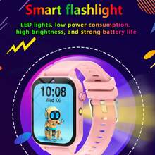 SIMSONLAB Orologio colorato per bambini, ragazzi e ragazze, con fotocamera frontale, torcia elettrica, 18 giochi, connessione Bluetooth, risposta alle chiamate, ricezione messaggi, album fotografico, sveglia e promemoria