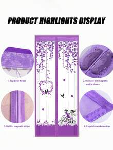 1 Pc Magnetic Mesh Curtain, Anti-Mosquito Bedroom Divider, Wind Proof Fly Proof Screen Door, Self-Adhesive Magnetic Soft Screen For Summer, Essential Home Protection Product - Multicolor - View 5