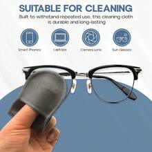 Eye Glasses Cleaner Wipes,  Eyeglass Cleaner Cloth 4 Pack, Lens Cleaner, Anti-Scratch, Screen Cleaning Cloth, Eyeglass Cleaning Cloth, Lens Cloth, Eye Glasses Cleaner Cloth (Rose/Green) - Blue/Gray - View 1