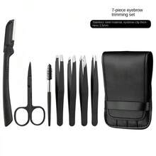 专业不锈钢眉毛镊子和睫毛镊子套装，眉毛脱毛，面部脱毛工具，家用 - 彩色 - 查看 12
