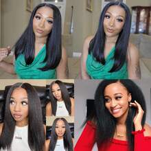 卷曲直发接发自然黑 14/18/22 英寸 100/110/130 克 7 件 Yaki 直发接发适用于全头 Yaki 直发无缝接发合成发 - 挑染棕色 - 查看 6