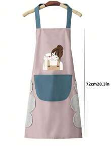 1件可调节颈部厨房围裙，防水防油，带1个口袋，男女通用，适合厨房和餐饮业使用