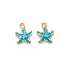 30 piezas de elementos surtidos del océano incluyendo estrellas de mar, conchas, colgantes de aleación de zinc de pentaestrellas, adecuados para hacer accesorios de joyería DIY como lazos para el cabello, collares, tobillos, pulseras, aretes