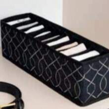 MADE IN TURKEY Elegant Drawer Organizer – 38x10x12 Cm, Durable And Lightweight, 112 G, Reusable Decorative Organizer For Closet, Office, Or Home Use, Stackable Design - Black - View 2