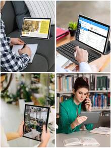 Relndoo 二合一安卓平板电脑，配备键盘和鼠标，2025 TopS 安卓 10 英寸平板电脑，(4GB+64GB) 内存+存储，1280*800 高清触摸屏，2MP+8MP 双摄像头，RK3562 四核 2.0GHz 处理器，平板电脑包含保护套、鼠标、手写笔、键盘、6000mAh 电池，支持 1TB SD 卡扩展，802.11n 2.4G/5G WiFi，GPS，已通过认证（不含适配器） - 黑色 - 黑色 - 查看 6