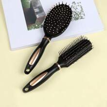 Anti Static Air Cushion Massage Comb, Men's And Women's Air Cushion Curling Comb, Plastic Hair Styling, Pork Rib Rolling Comb