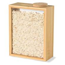 Bamboo Kitchen Cereal Container Storage Dispenser, 3 Liter Airtight Food Storage Pantry Organizer With Knob Sealing Lid, Home Storage Cereal, Rice, Flour, Snacks, Candy, Coffee Bean Container, Back To School Supplies