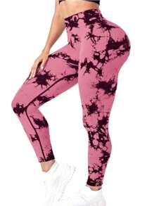 Plus Size Women's Four-Piece Set Of High-Waisted Hip Lift Peach Hip Knitted Yoga Pants For Women Tight Height Elastic Breathable Comfort
